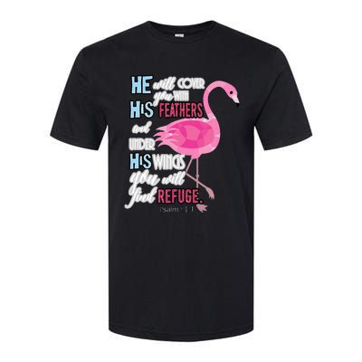 Flamingo Christian Gift Psalm 91 Bible Verse Softstyle CVC T-Shirt