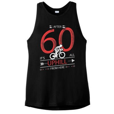 Funny Cyclist Gift  60 years old 60th Birthday Tee Ladies PosiCharge Tri-Blend Wicking Tank