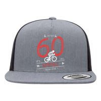 Funny Cyclist Gift  60 years old 60th Birthday Tee Flat Bill Trucker Hat