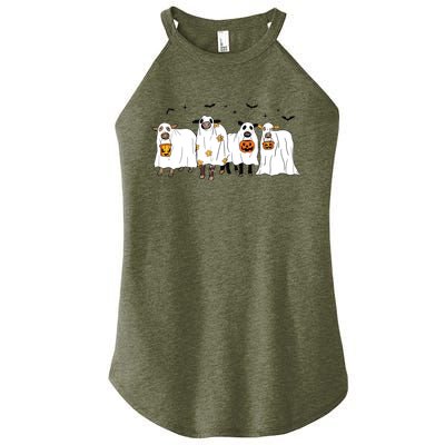 Funny Cow Ghost Halloween Farmer Trick Or Treat Cow Lover Women's Perfect Tri Rocker Tank