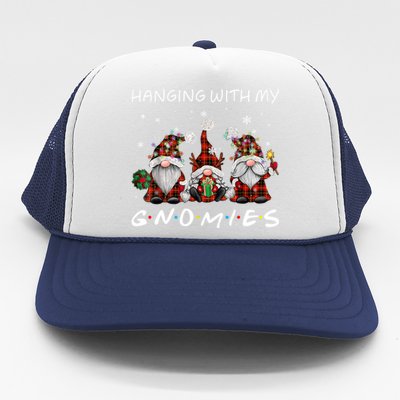 Funny Christmas Gnome Hanging With My Gnomies Cute Gift Trucker Hat