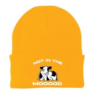 Funny Cow Graphic Design Of Not In The Mood Saying Funny Funny Gift Knit Cap Winter Beanie