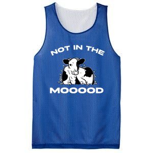 Funny Cow Graphic Design Of Not In The Mood Saying Funny Funny Gift Mesh Reversible Basketball Jersey Tank