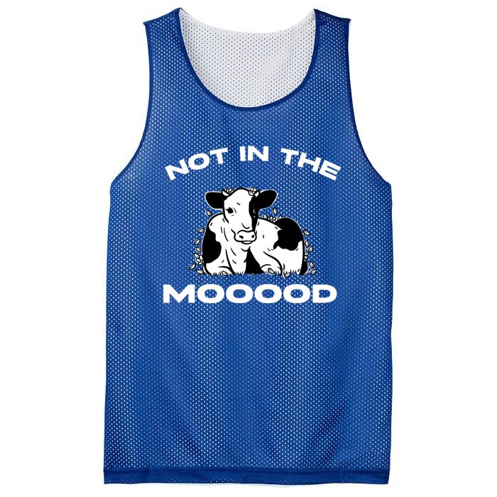 Funny Cow Graphic Design Of Not In The Mood Saying Funny Funny Gift Mesh Reversible Basketball Jersey Tank