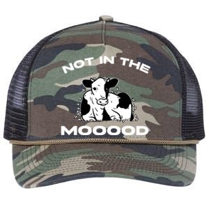 Funny Cow Graphic Design Of Not In The Mood Saying Funny Funny Gift Retro Rope Trucker Hat Cap