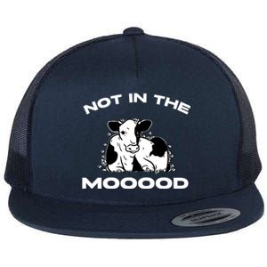 Funny Cow Graphic Design Of Not In The Mood Saying Funny Funny Gift Flat Bill Trucker Hat