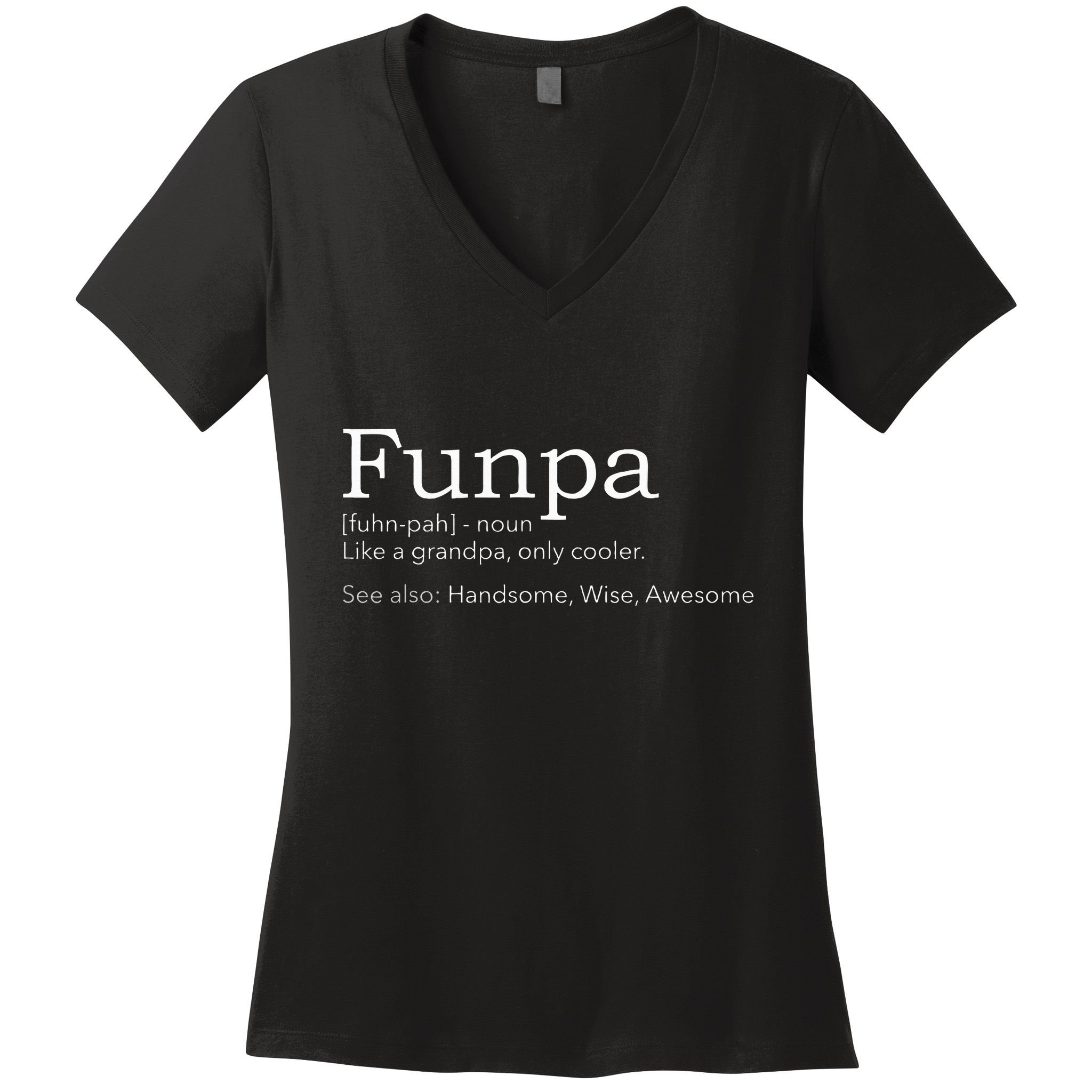 Funpa Cool Grandpa Women's V-Neck T-Shirt