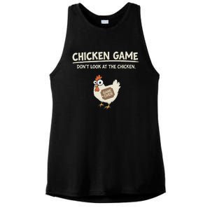 Funny Chicken Game DonT Look Design Ladies PosiCharge Tri-Blend Wicking Tank