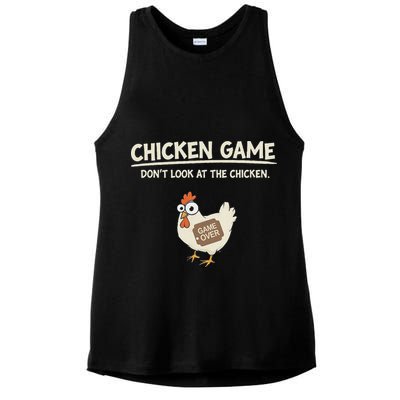 Funny Chicken Game DonT Look Design Ladies PosiCharge Tri-Blend Wicking Tank