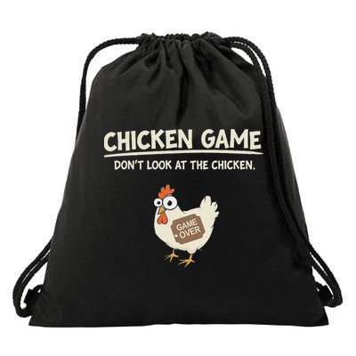 Funny Chicken Game DonT Look Design Drawstring Bag