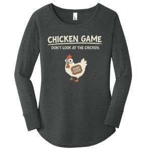 Funny Chicken Game DonT Look Design Women's Perfect Tri Tunic Long Sleeve Shirt