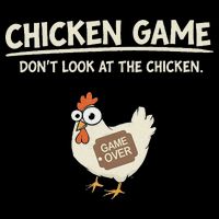 Funny Chicken Game DonT Look Design Cropped Pullover Crew