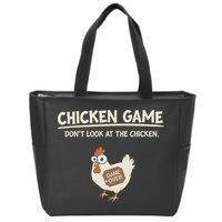 Funny Chicken Game DonT Look Design Zip Tote Bag