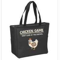 Funny Chicken Game DonT Look Design Zip Tote Bag