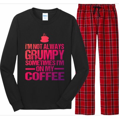 Funny Coffee Grandpa Funny Retired Papa Gift Long Sleeve Pajama Set