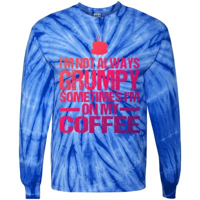 Funny Coffee Grandpa Funny Retired Papa Gift Tie-Dye Long Sleeve Shirt