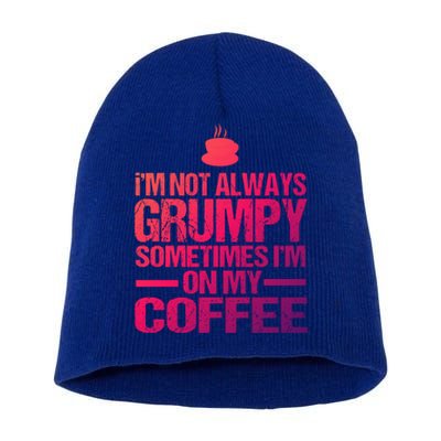 Funny Coffee Grandpa Funny Retired Papa Gift Short Acrylic Beanie