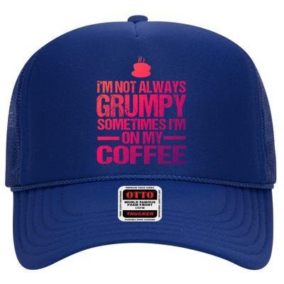 Funny Coffee Grandpa Funny Retired Papa Gift High Crown Mesh Back Trucker Hat