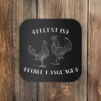 Funny Chicken Gifts Fluent In Fowl Language Coaster