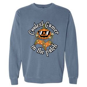 Funny Coolest Gamer Pumpkin Happy Halloween Vibe Costume Great Gift Garment-Dyed Sweatshirt