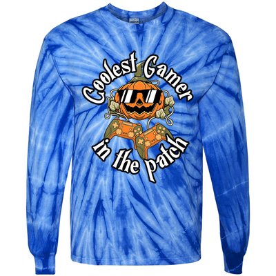 Funny Coolest Gamer Pumpkin Happy Halloween Vibe Costume Great Gift Tie-Dye Long Sleeve Shirt