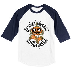 Funny Coolest Gamer Pumpkin Happy Halloween Vibe Costume Great Gift Baseball Sleeve Shirt