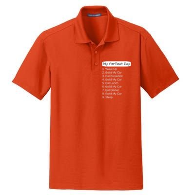 Funny Car Guy Gift Cute Gift My Perfect Day Build My Car Gift Dry Zone Grid Polo