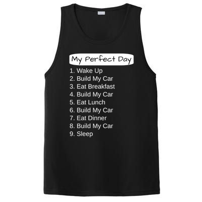 Funny Car Guy Gift Cute Gift My Perfect Day Build My Car Gift PosiCharge Competitor Tank