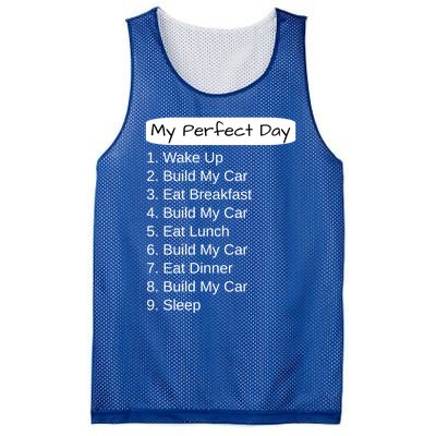 Funny Car Guy Gift Cute Gift My Perfect Day Build My Car Gift Mesh Reversible Basketball Jersey Tank