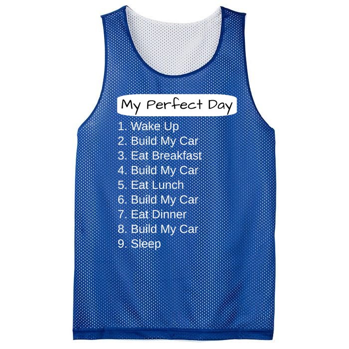 Funny Car Guy Gift Cute Gift My Perfect Day Build My Car Gift Mesh Reversible Basketball Jersey Tank