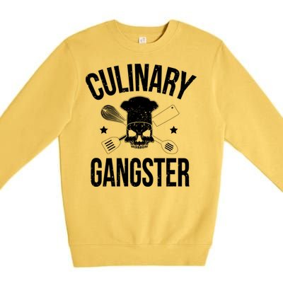 Funny Culinary Gangster Head Chef Gift Funny Cooking Humor Gift Premium Crewneck Sweatshirt