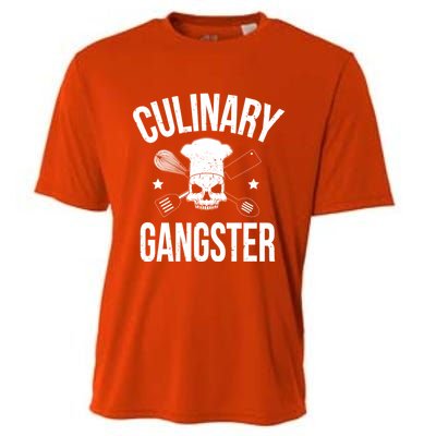 Funny Culinary Gangster Head Chef Gift Funny Cooking Humor Gift Cooling Performance Crew T-Shirt