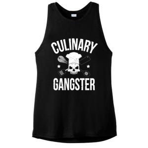 Funny Culinary Gangster Head Chef Gift Funny Cooking Humor Gift Ladies PosiCharge Tri-Blend Wicking Tank