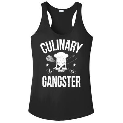 Funny Culinary Gangster Head Chef Gift Funny Cooking Humor Gift Ladies PosiCharge Competitor Racerback Tank