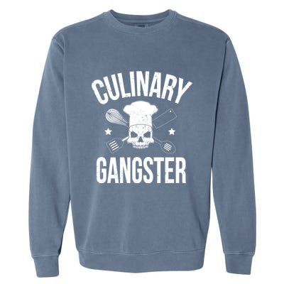 Funny Culinary Gangster Head Chef Gift Funny Cooking Humor Gift Garment-Dyed Sweatshirt