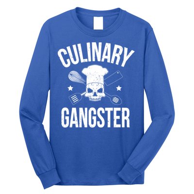 Funny Culinary Gangster Head Chef Gift Funny Cooking Humor Gift Long Sleeve Shirt