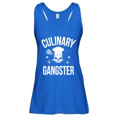 Funny Culinary Gangster Head Chef Gift Funny Cooking Humor Gift Ladies Essential Flowy Tank