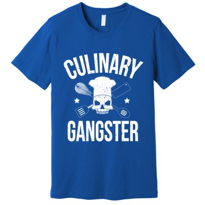 Funny Culinary Gangster Head Chef Gift Funny Cooking Humor Gift Premium T-Shirt