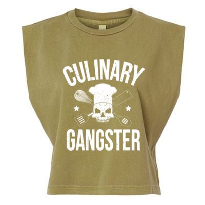 Funny Culinary Gangster Head Chef Gift Funny Cooking Humor Gift Garment-Dyed Women's Muscle Tee