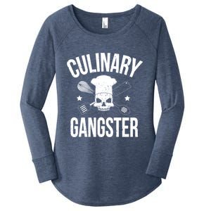 Funny Culinary Gangster Head Chef Gift Funny Cooking Humor Gift Women's Perfect Tri Tunic Long Sleeve Shirt