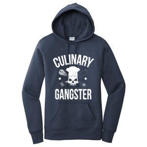 Funny Culinary Gangster Head Chef Gift Funny Cooking Humor Gift Women's Pullover Hoodie