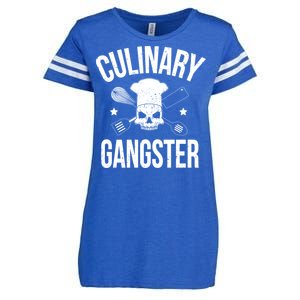 Funny Culinary Gangster Head Chef Gift Funny Cooking Humor Gift Enza Ladies Jersey Football T-Shirt