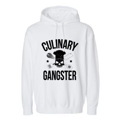 Funny Culinary Gangster Head Chef Gift Funny Cooking Humor Gift Garment-Dyed Fleece Hoodie