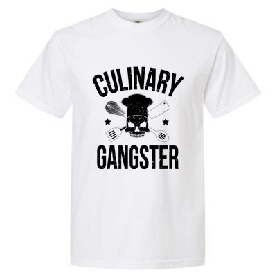 Funny Culinary Gangster Head Chef Gift Funny Cooking Humor Gift Garment-Dyed Heavyweight T-Shirt