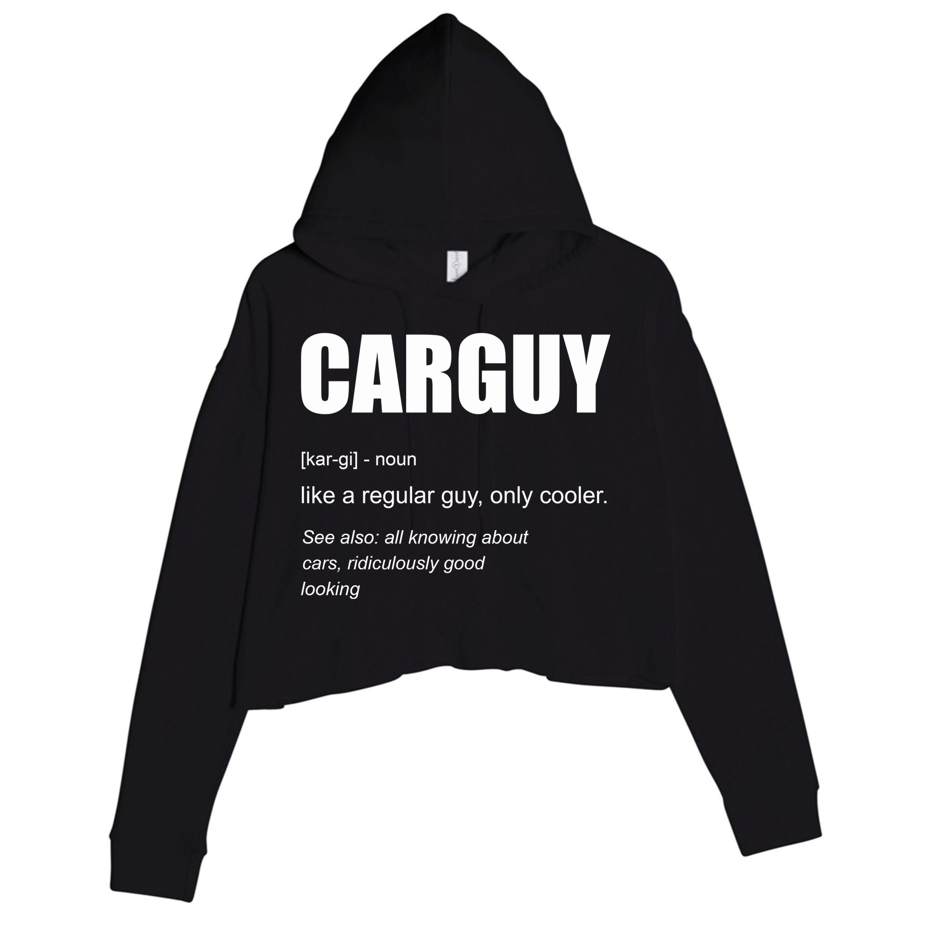 Funny Car Guy Definition Crop Fleece Hoodie