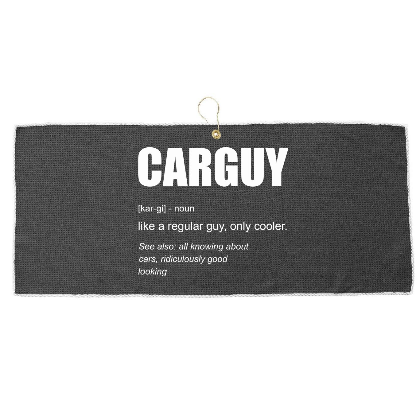 Funny Car Guy Definition Large Microfiber Waffle Golf Towel