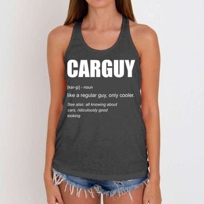 Funny Car Guy Definition Women's Knotted Racerback Tank