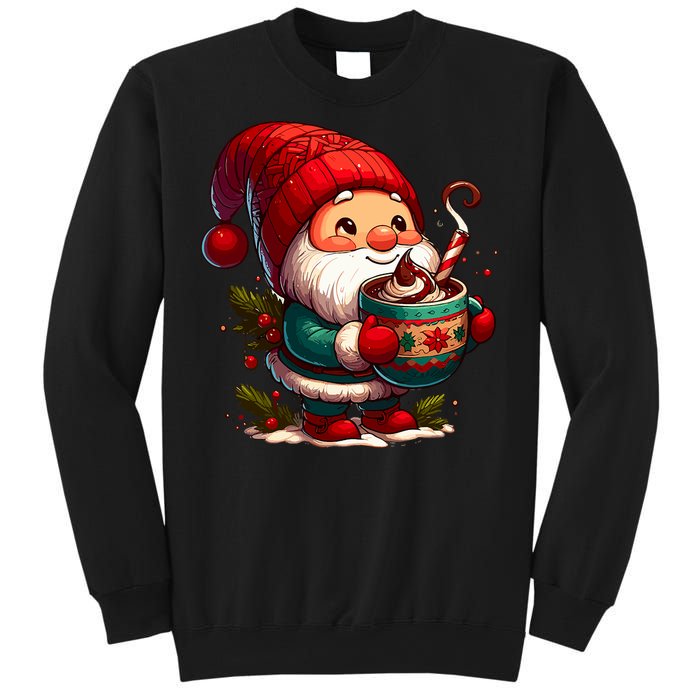 Funny Coffee Gnome Christmas Cute Hot Chocolate Gnome Sweatshirt