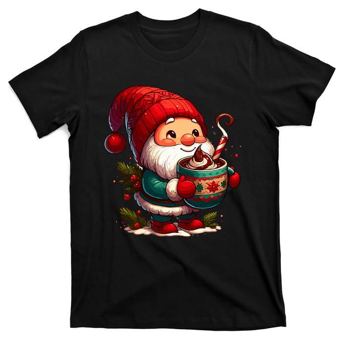 Funny Coffee Gnome Christmas Cute Hot Chocolate Gnome T-Shirt