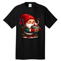 Funny Coffee Gnome Christmas Cute Hot Chocolate Gnome Tall T-Shirt